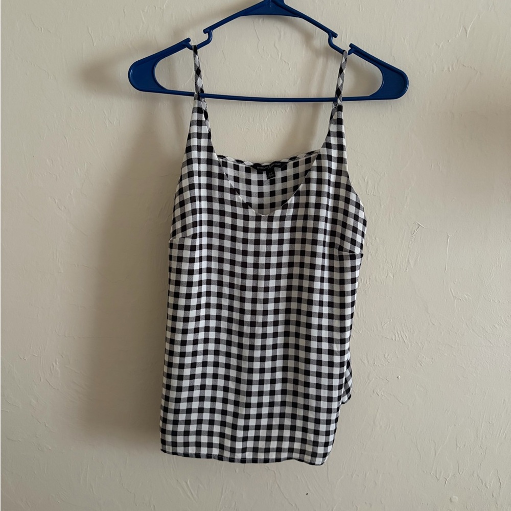 Banana Republic Black and White Gingham Tank Top
